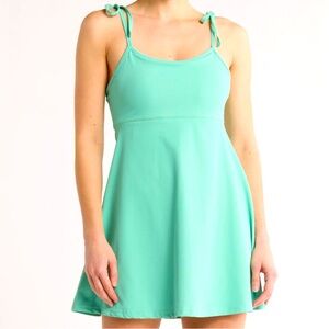 NEW Beach Riot Liberty Tie Strap Mini Dress in Jade Sky